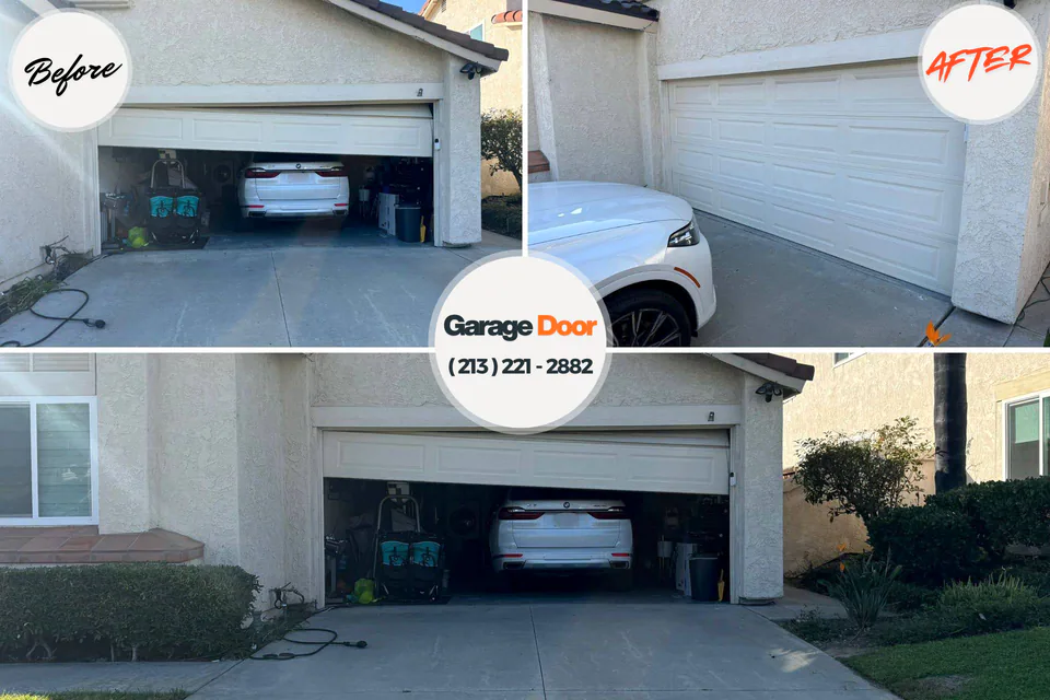 Before and after: garage door repair Elizabethtown, NC